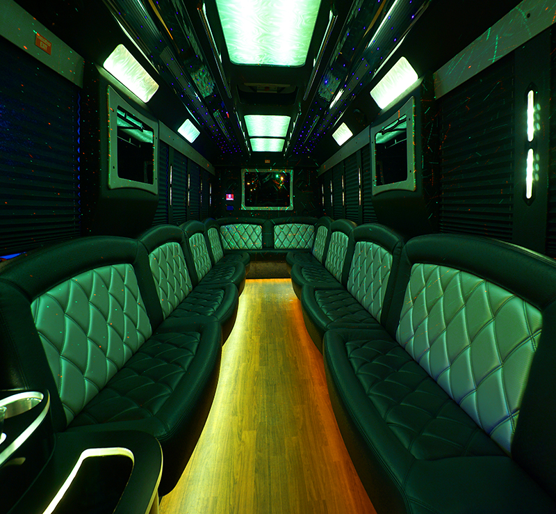 inside of a party bus